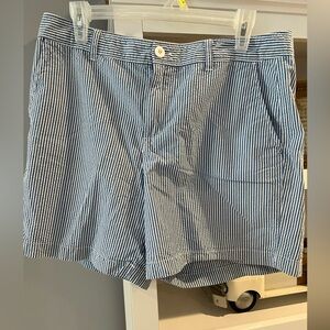 Ladies Bass blue pinstripe shorts